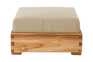 Chatsworth Teak Outdoor Ottoman. Sunbrella Cushion.