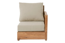 Chatsworth Teak Outdoor Right Arm Chair. Sunbrella Cushion