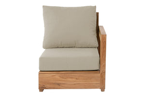 Chatsworth Teak Outdoor Right Arm Chair. Sunbrella Cushion