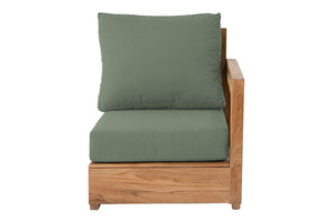 Chatsworth Teak Outdoor Right Arm Chair. Sunbrella Cushion