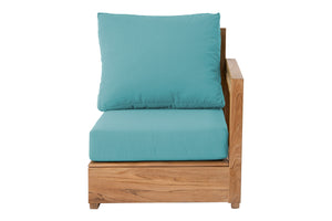 Chatsworth Teak Outdoor Right Arm Chair. Sunbrella Cushion