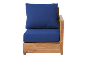 Chatsworth Teak Outdoor Right Arm Chair. Sunbrella Cushion