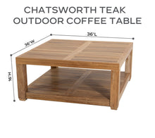 Chatsworth 36"x36" Teak Outdoor Coffee Table