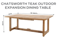 9 pc Chatsworth Teak Dining Set with Expansion Table. Sunbrella Cushion.