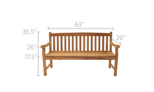 Classic 3 Seater Teak Outdoor Bench