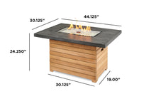 Outdoor Greatroom DAR-1224 Darien Concrete Top with Teak Gas Fire Pit Table