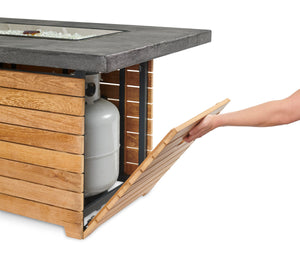 Outdoor Greatroom DAR-1224 Darien Concrete Top with Teak Gas Fire Pit Table