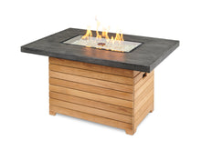 Outdoor Greatroom DAR-1224 Darien Concrete Top with Teak Gas Fire Pit Table
