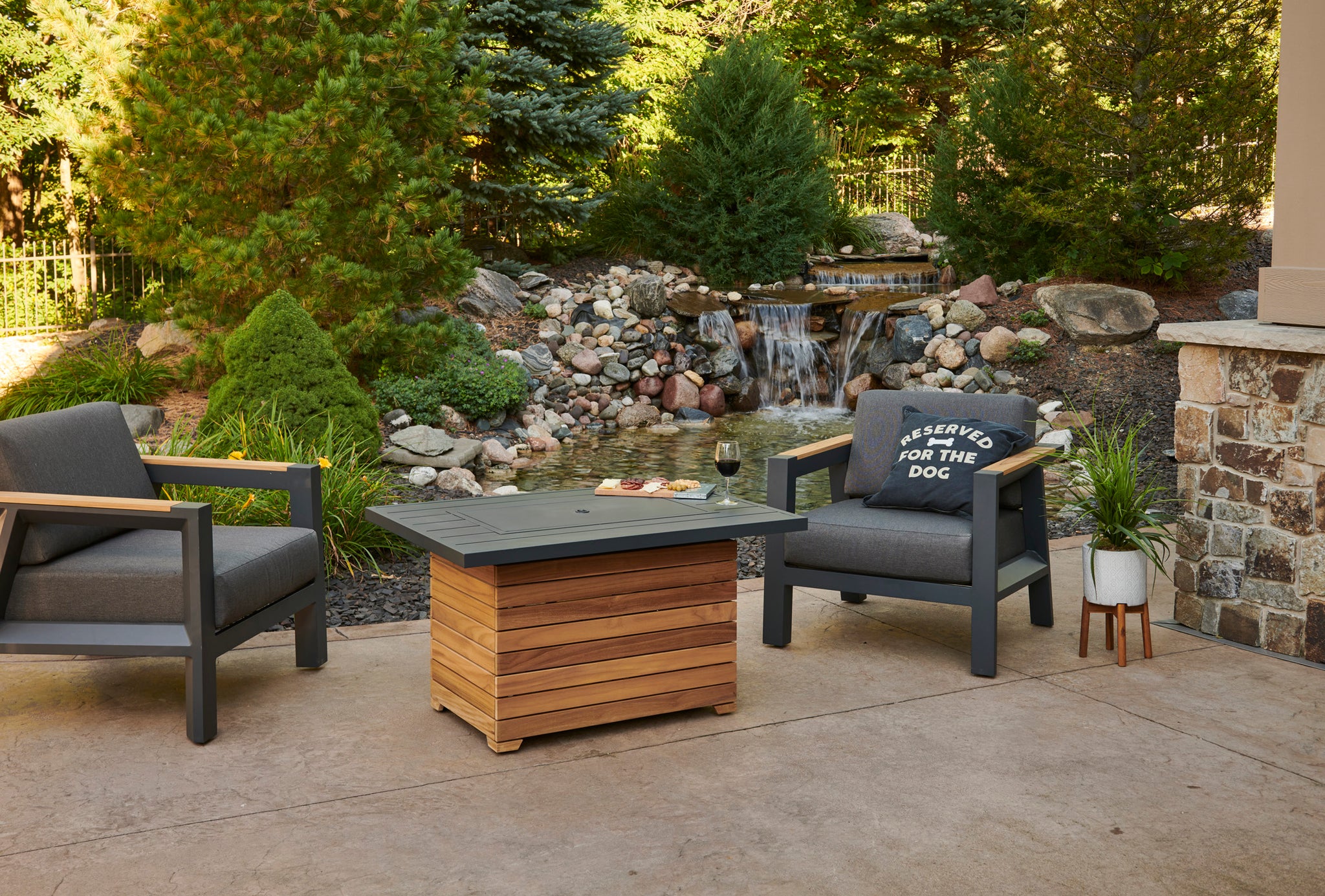 Teak fire pit table discount