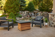 Darien Concrete Top with Teak Outdoor Fire Table