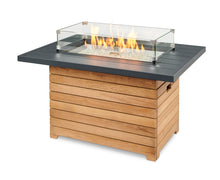 Outdoor Greatroom DAR-1224 Darien Concrete Top with Teak Gas Fire Pit Table