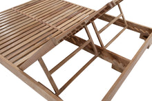 Pacific Teak Outdoor Double Chaise Lounger. Sunbrella Cushion.