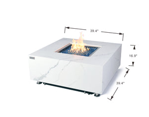 Bianco Marble Porcelain Outdoor Fire Table