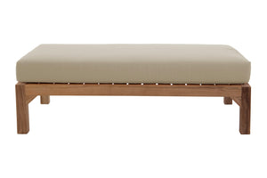 Monterey Outdoor Deluxe Teak Ottoman. Sunbrella Cushion.