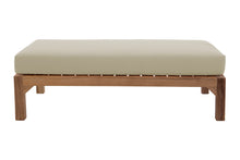 Huntington Outdoor Deluxe Teak Ottoman. Sunbrella Cushion.