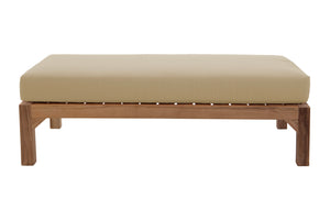 Huntington Outdoor Deluxe Teak Ottoman. Sunbrella Cushion.