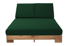 Pacific Teak Outdoor Double Chaise Lounger. Sunbrella Cushion.