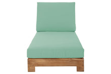 Set of 2 Pacific Teak Outdoor Chaise Lounger. Sunbrella Cushion.