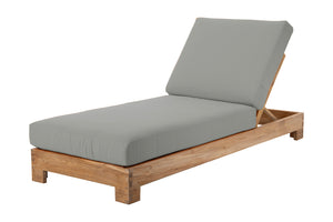 Set of 2 Pacific Teak Outdoor Chaise Lounger. Sunbrella Cushion.