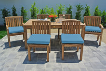 7 pc Huntington Teak Dining Set with 72" Rectangle Dining Table. Sunbrella Cushion.