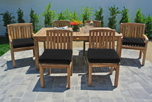 7 pc Huntington Teak Dining Set with 72" Rectangle Dining Table. Sunbrella Cushion.