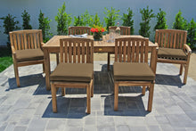 7 pc Huntington Teak Dining Set with 72" Rectangle Dining Table. Sunbrella Cushion.