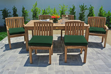 7 pc Huntington Teak Dining Set with 72" Rectangle Dining Table. Sunbrella Cushion.
