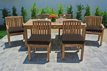 7 pc Huntington Teak Dining Set with 72" Rectangle Dining Table. Sunbrella Cushion.