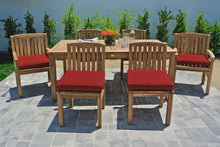 7 pc Huntington Teak Dining Set with 72" Rectangle Dining Table. Sunbrella Cushion.
