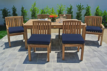 7 pc Huntington Teak Dining Set with 72" Rectangle Dining Table. Sunbrella Cushion.
