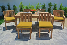 7 pc Huntington Teak Dining Set with 72" Rectangle Dining Table. Sunbrella Cushion.