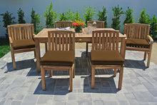 7 pc Huntington Teak Dining Set with 72" Rectangle Dining Table. Sunbrella Cushion.