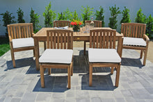 7 pc Huntington Teak Dining Set with 72" Rectangle Dining Table. Sunbrella Cushion.