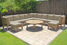 12 pc Huntington Teak Sectional Seating Group with 52" Chat Table. Sunbrella Cushion.