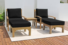 5 pc Huntington Teak Club Chair Chat Group. Sunbrella Cushion.