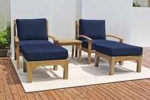 5 pc Huntington Teak Club Chair Chat Group. Sunbrella Cushion.