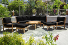 10 pc Huntington Teak Sectional Seating Group with 36" Chat Table. Sunbrella Cushion.