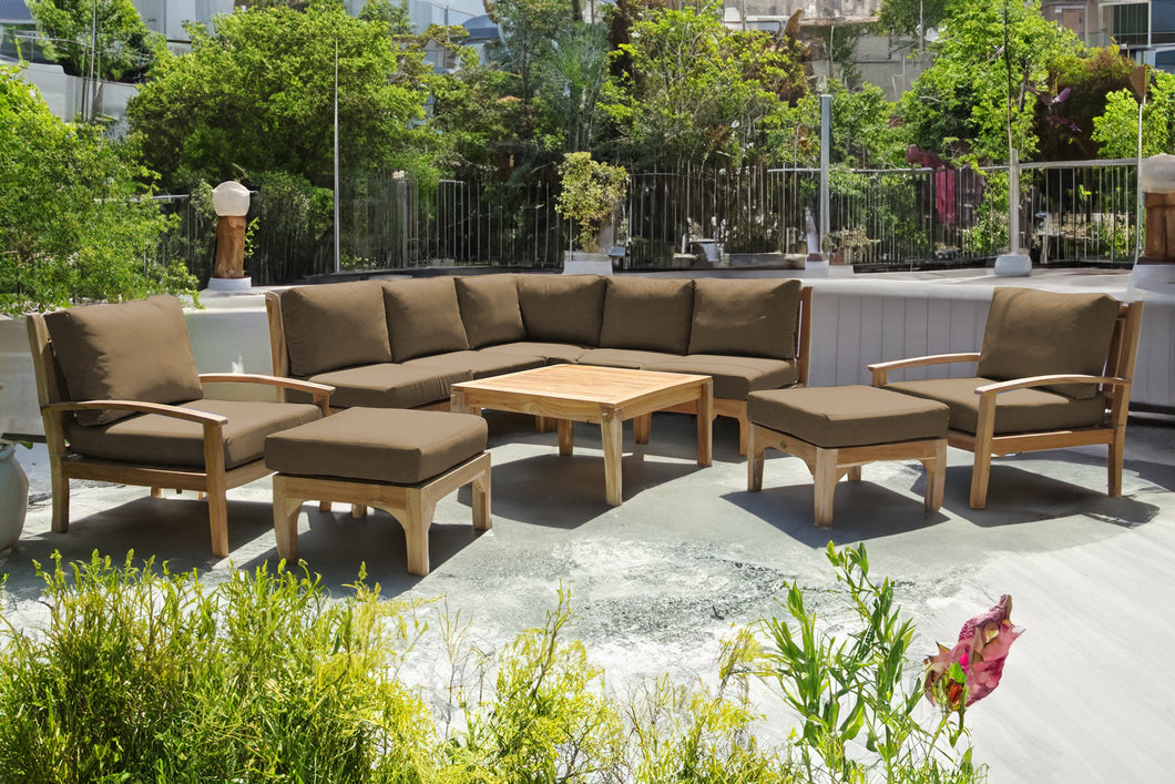 10 pc Huntington Teak Sectional Seating Group with 36