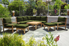 10 pc Huntington Teak Sectional Seating Group with 36" Chat Table. Sunbrella Cushion.