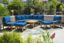 10 pc Huntington Teak Sectional Seating Group with 36" Chat Table. Sunbrella Cushion.