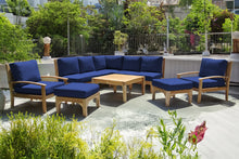 10 pc Huntington Teak Sectional Seating Group with 36" Chat Table. Sunbrella Cushion.