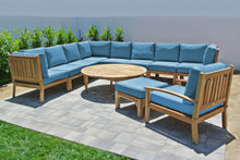 11 pc Huntington Teak Sectional Seating Group with 52" Chat Table. Sunbrella Cushion.