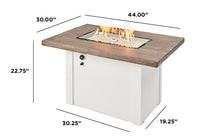 Outdoor Greatroom HVW-1224 White Havenwood Concrete Linear Gas Fire Pit Table