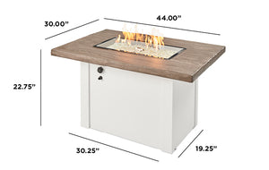 Outdoor Greatroom HVW-1224 White Havenwood Concrete Linear Gas Fire Pit Table