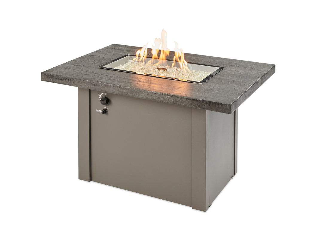 Outdoor Greatroom HVG-1224 Grey Havenwood Concrete Linear Gas Fire Pit Table