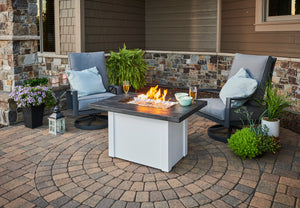 Outdoor Greatroom HVW-1224 White Havenwood Concrete Linear Gas Fire Pit Table