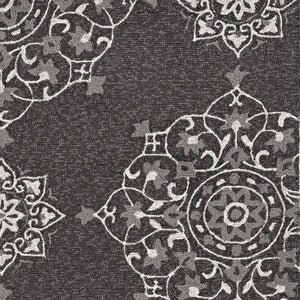 KAS Harbor Charcoal Courtyard Round Indoor/Outdoor Rug