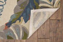 KAS Harbor Ivory/Teal Palms Indoor/Outdoor Rug