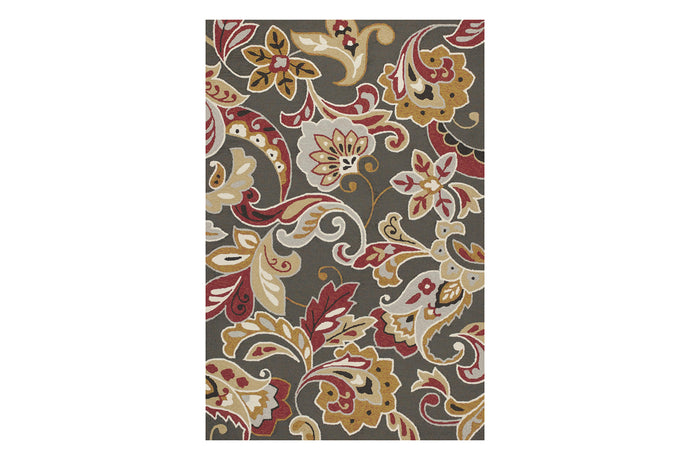 KAS Harbor Taupe Flora Indoor/Outdoor Rug