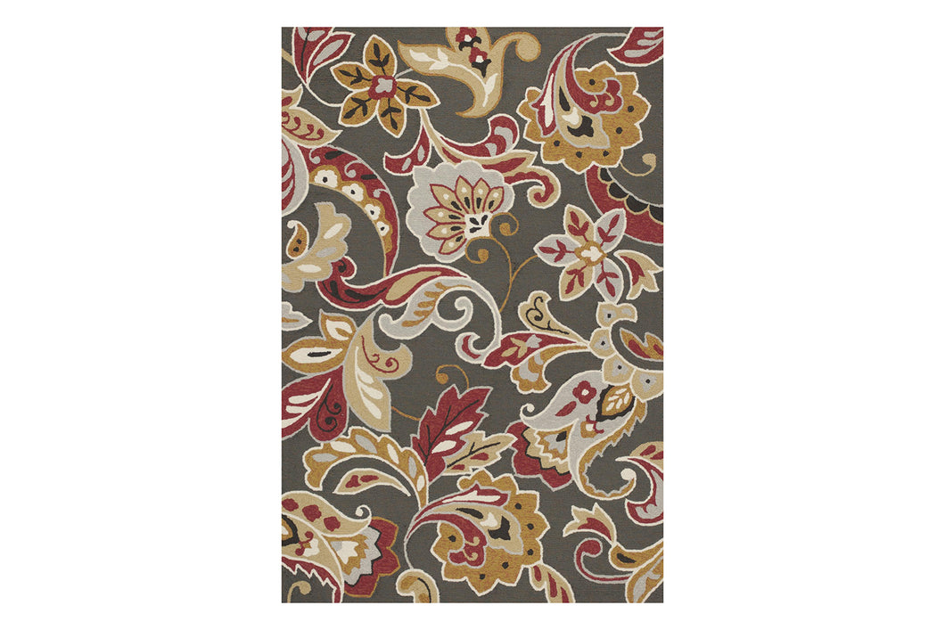 KAS Harbor Taupe Flora Indoor/Outdoor Rug